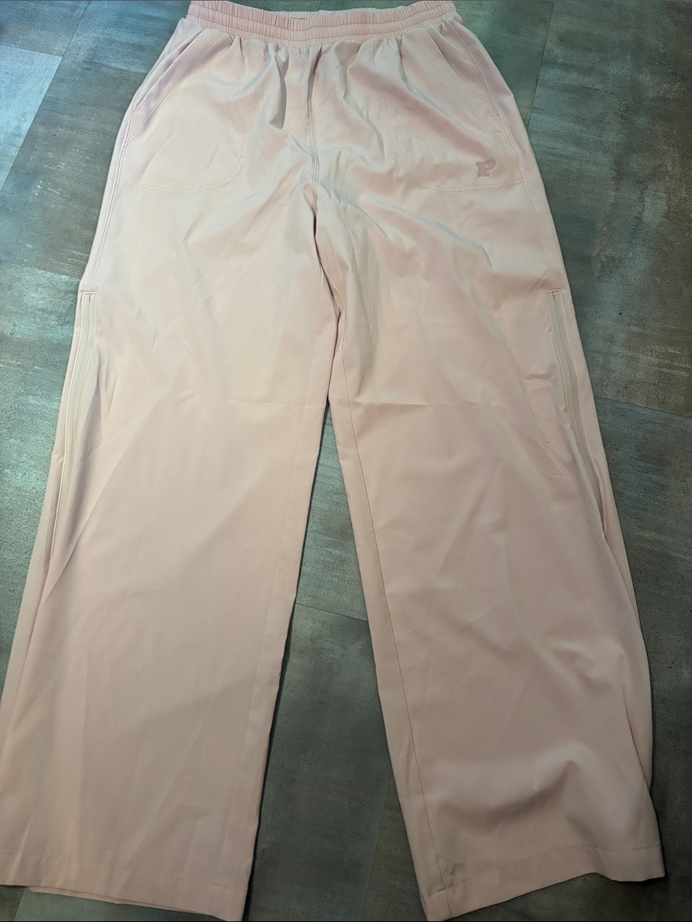 PINK Victoria's Secret Pastel Pink Wide-Leg Track Pants Size medium